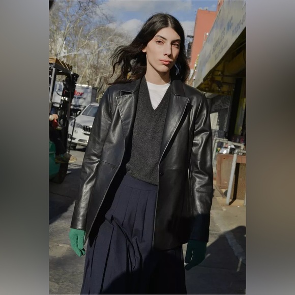 Reformation Jackets & Blazers - Reformation Veda Bowery Leather Jacket Blazer Sz M Black